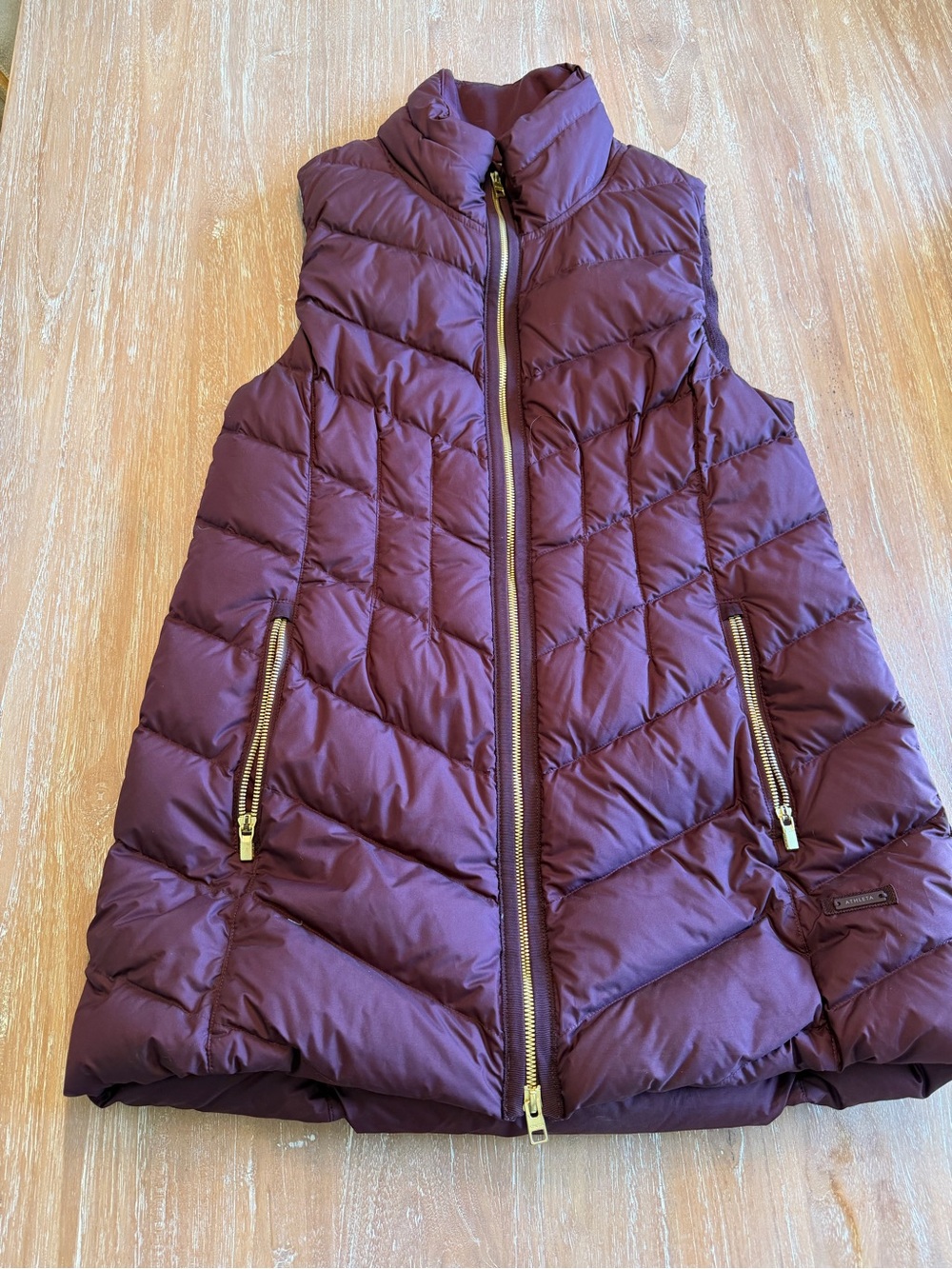 Athleta Quilted Puffer Vest in Deep Plum